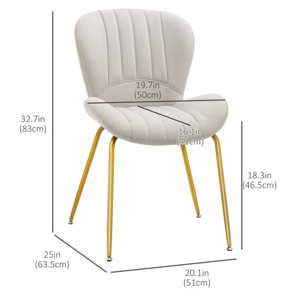 Modern Dining Chairs Set of 2, Cushioned Backrest, Cream White Bar Stools at Gallery Canada
