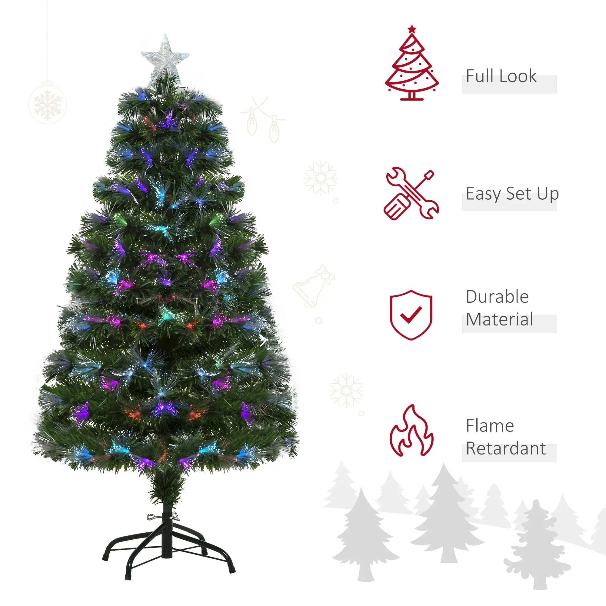 4ft Pre-Lit Fiber Optic Christmas Tree, Artificial Spruce, Star Top Artificial Christmas Trees at Gallery Canada