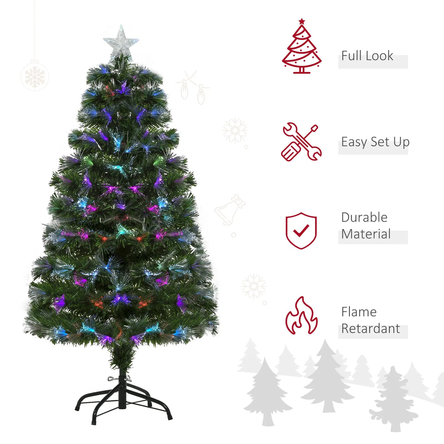 4ft Pre-Lit Fiber Optic Christmas Tree, Artificial Spruce, Star Top Artificial Christmas Trees at Gallery Canada
