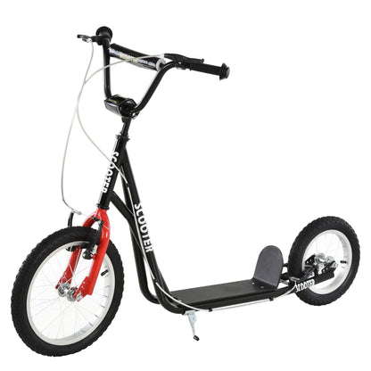 Youth Kick Scooter, Adjustable Handlebar, 16'' Inflatable Wheel, Black Scooters at Gallery Canada