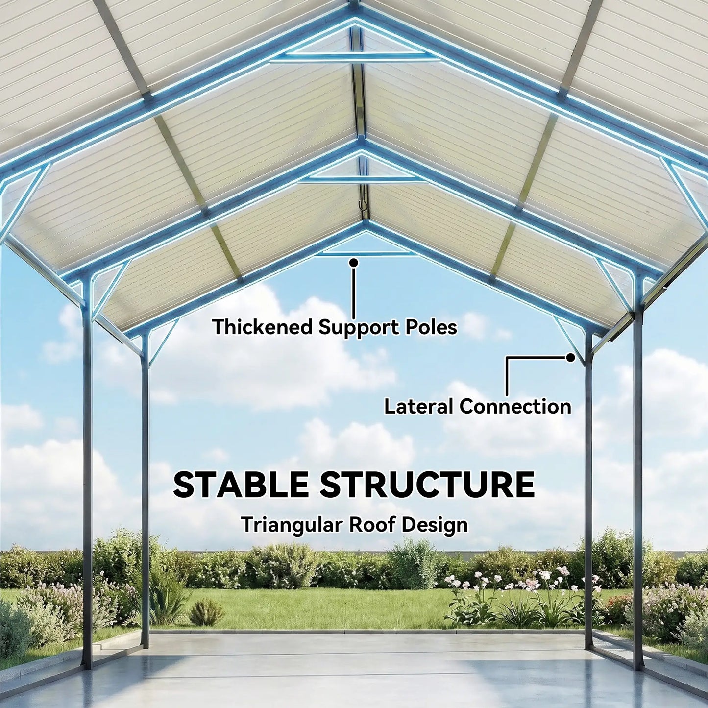 10 x 15ft Metal Carport, Heavy-Duty Canopy With Reinforced Steel Frame Car Shelters at Gallery Canada