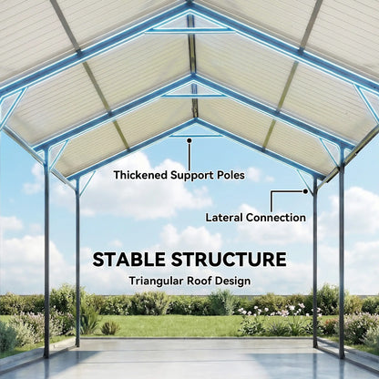 10 x 15ft Metal Carport, Heavy-Duty Canopy With Reinforced Steel Frame Car Shelters at Gallery Canada