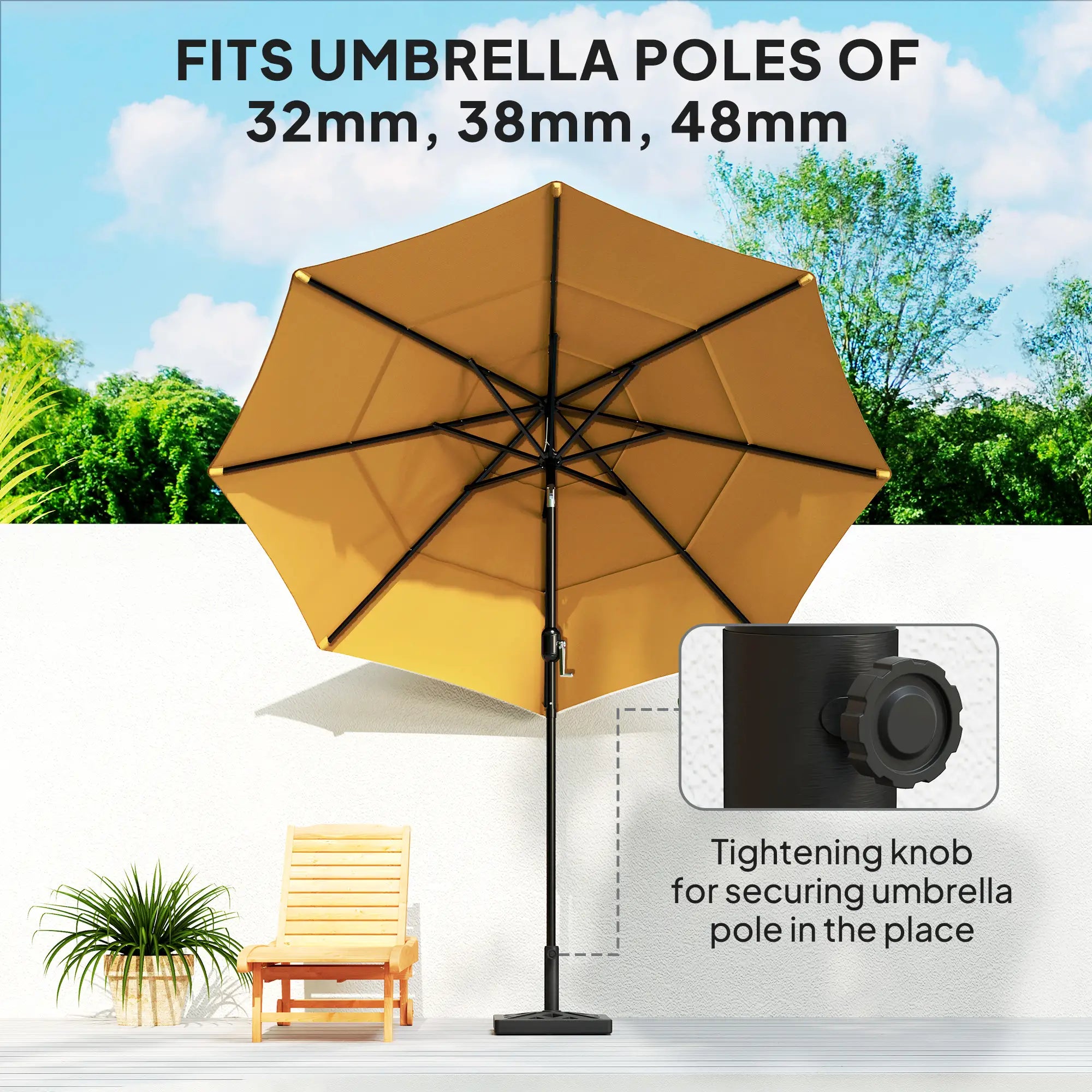 Umbrella Base, 33lbs HDPE Outdoor Stand with Cut-Out Design Umbrella Bases at Gallery Canada