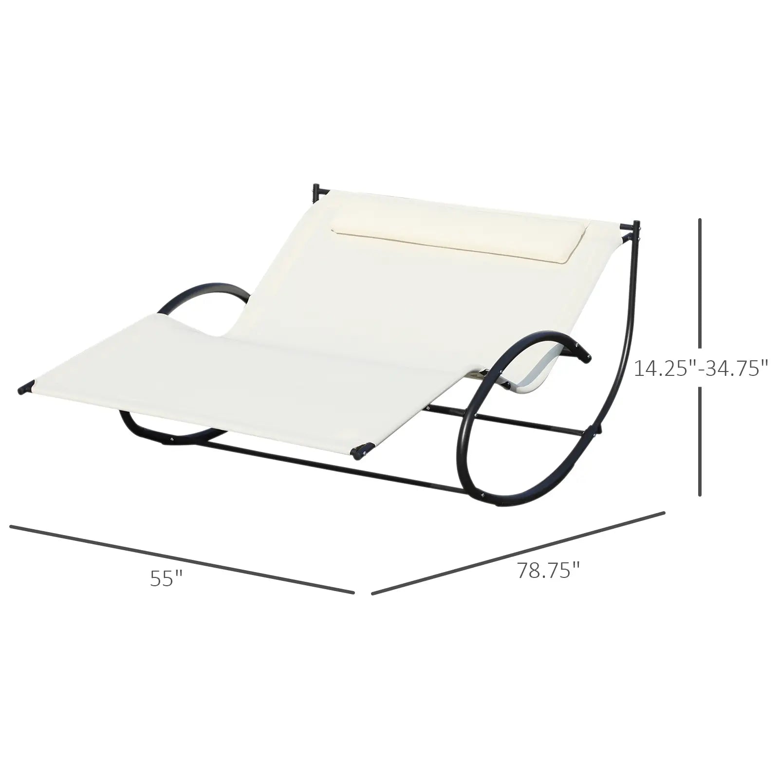 Double Chaise Lounger, Outdoor Hammock Chair, Cream White Lounger Chairs at Gallery Canada
