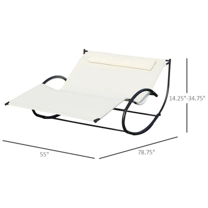 Double Chaise Lounger, Outdoor Hammock Chair, Cream White Lounger Chairs at Gallery Canada