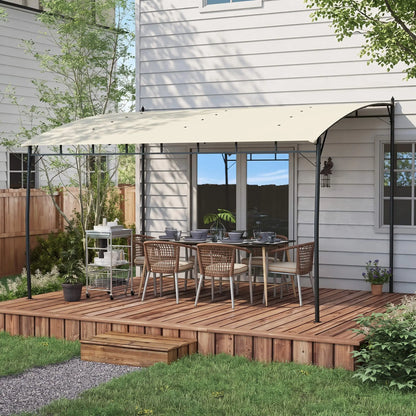 10' x 13' Outdoor Pergola, UV30+ Canopy, Steel Frame, Cream White Pergolas at Gallery Canada