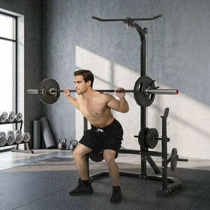 Cable Machine, Multi-Function Bench Press Rack, Lat-Pull Down System, Black Power Towers at Gallery Canada