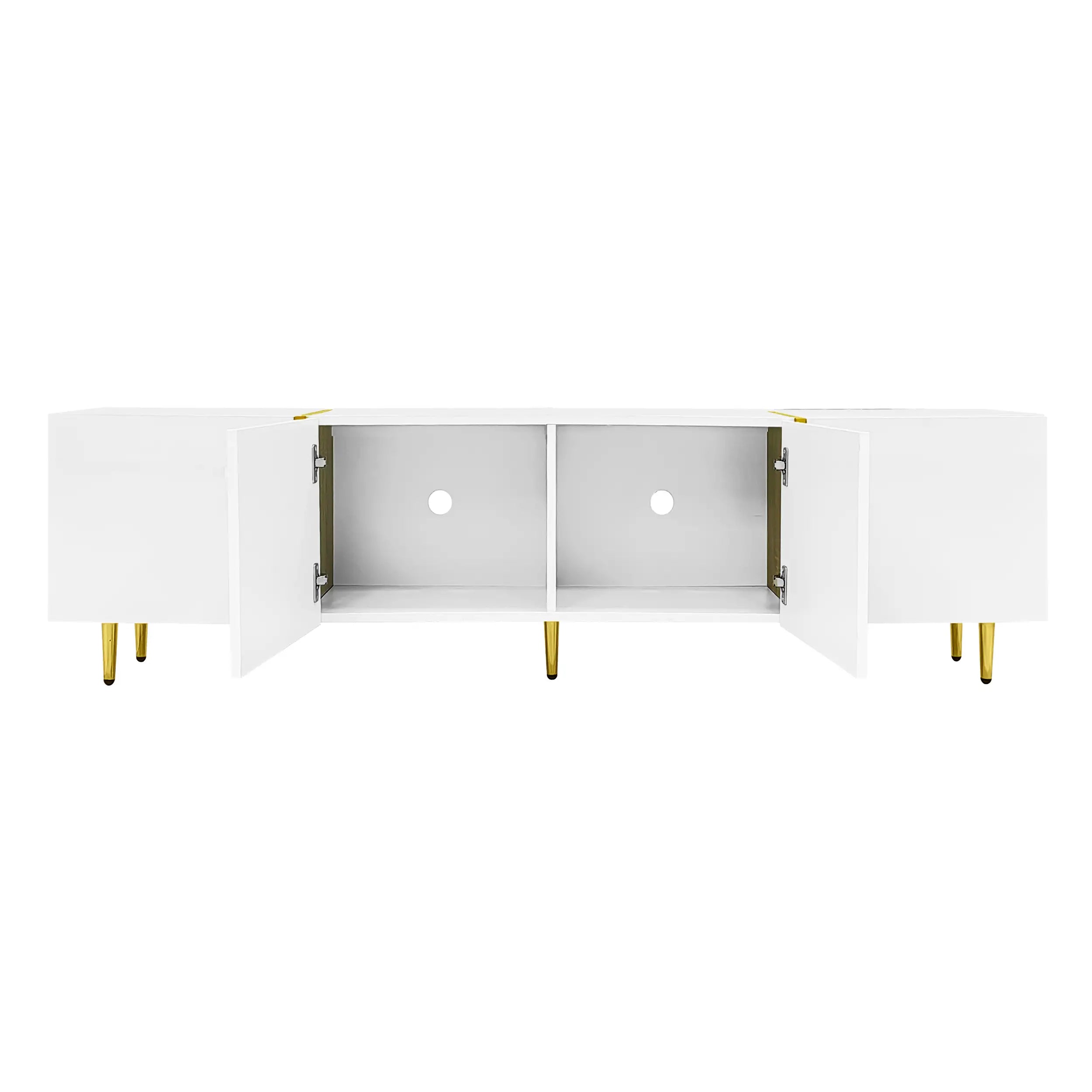 Modern TV Stand, 4 Doors, Soft-Close Hinges, 67