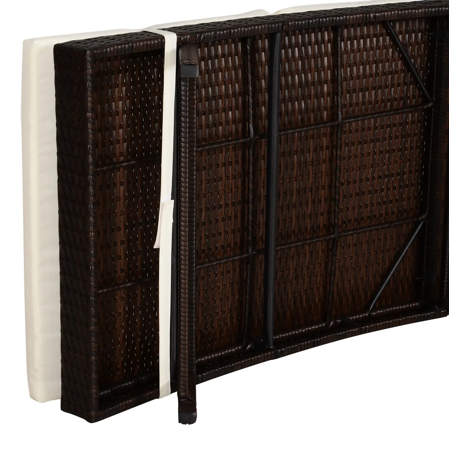 Wicker Patio Lounger, Outdoor S Shape Recliner, 5-Level Adjustable Backrest, Cream White Chaise Loungers at Gallery Canada