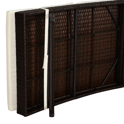 Wicker Patio Lounger, Outdoor S Shape Recliner, 5-Level Adjustable Backrest, Cream White Chaise Loungers at Gallery Canada