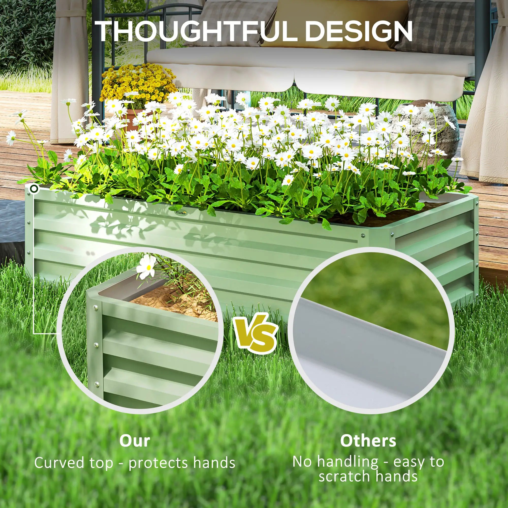 Galvanized Raised Garden Bed, 4' x 2' x 1', Green Galvanized Planter Boxes at Gallery Canada