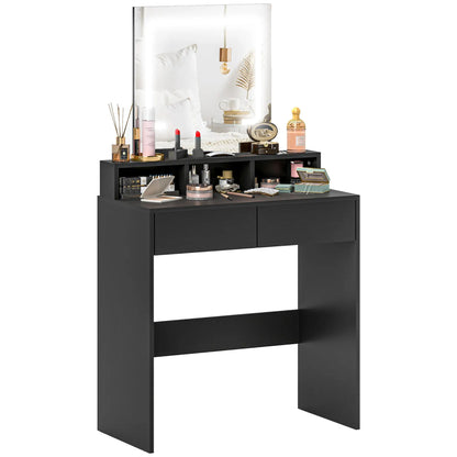 Makeup Vanity Desk with Mirror, LED Lights, Drawers, Black Dressing & Vanity Tables at Gallery Canada