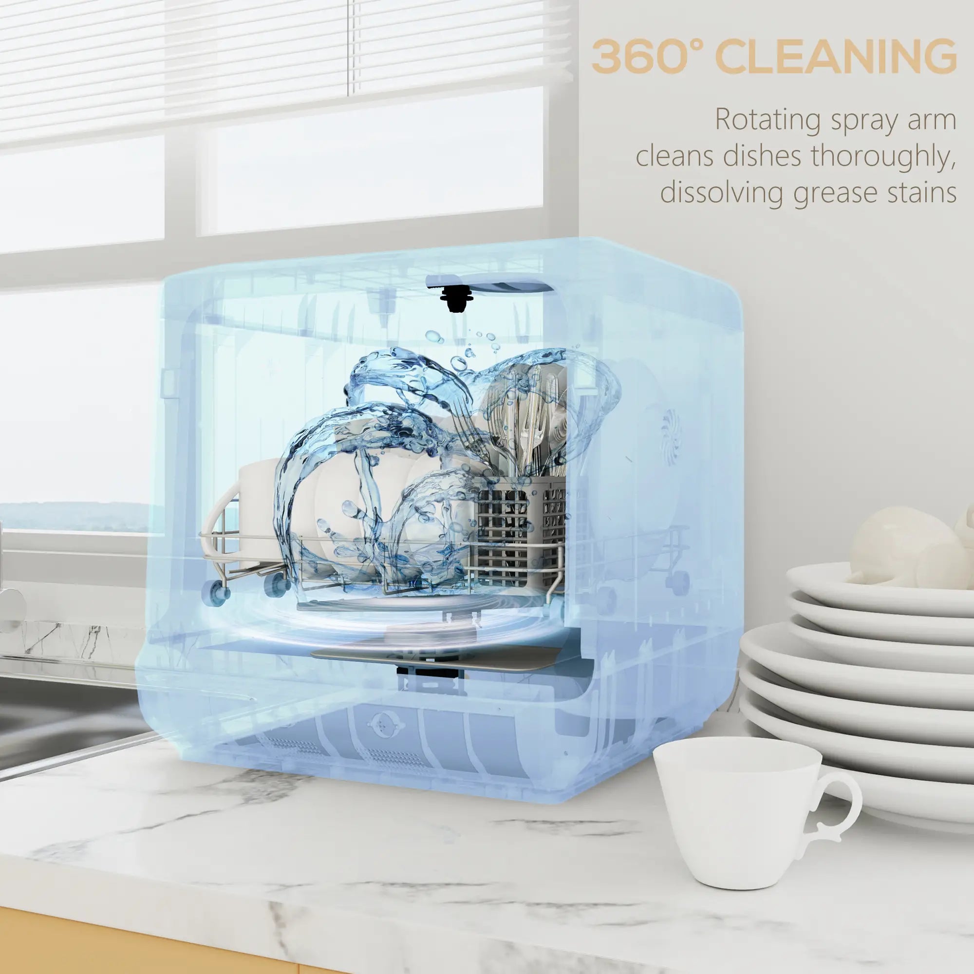 Portable Counter Dishwasher, 4 Place Settings, 5 Programs, Air-Dry Small Kitchen Appliances at Gallery Canada
