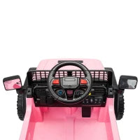 Camion électrique 12V pour enfant, télécommande, démarrage progressif, suspension à 4 roues, rose