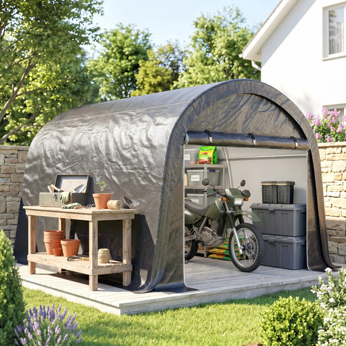 10' x 10' Outdoor Storage Tent, Heavy Duty Waterproof Shed for Bike, Motorcycle, Garden Tools