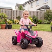 6V Kids ATV, 4 Wheels Quad, Button Control, Rose Red