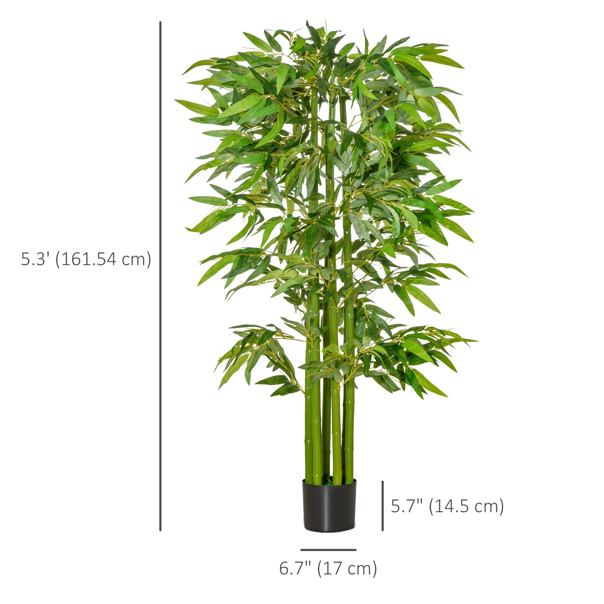 5.3ft Artificial Bamboo Tree with Pot, Indoor Decor for Home, Office Artificial Trees at Gallery Canada