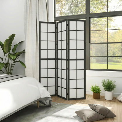 3 Panel Room Divider, 5.6 ft Folding Partition, Black Room Dividers at Gallery Canada