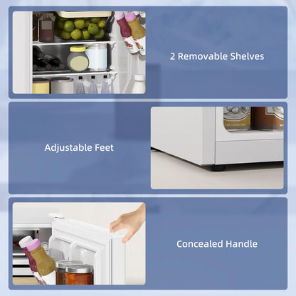 2.5 Cu.Ft Mini Fridge, Single Door Compact Refrigerator with Freezer, Adjustable Thermostat, Reversible Door, White Small Kitchen Appliances at Gallery Canada