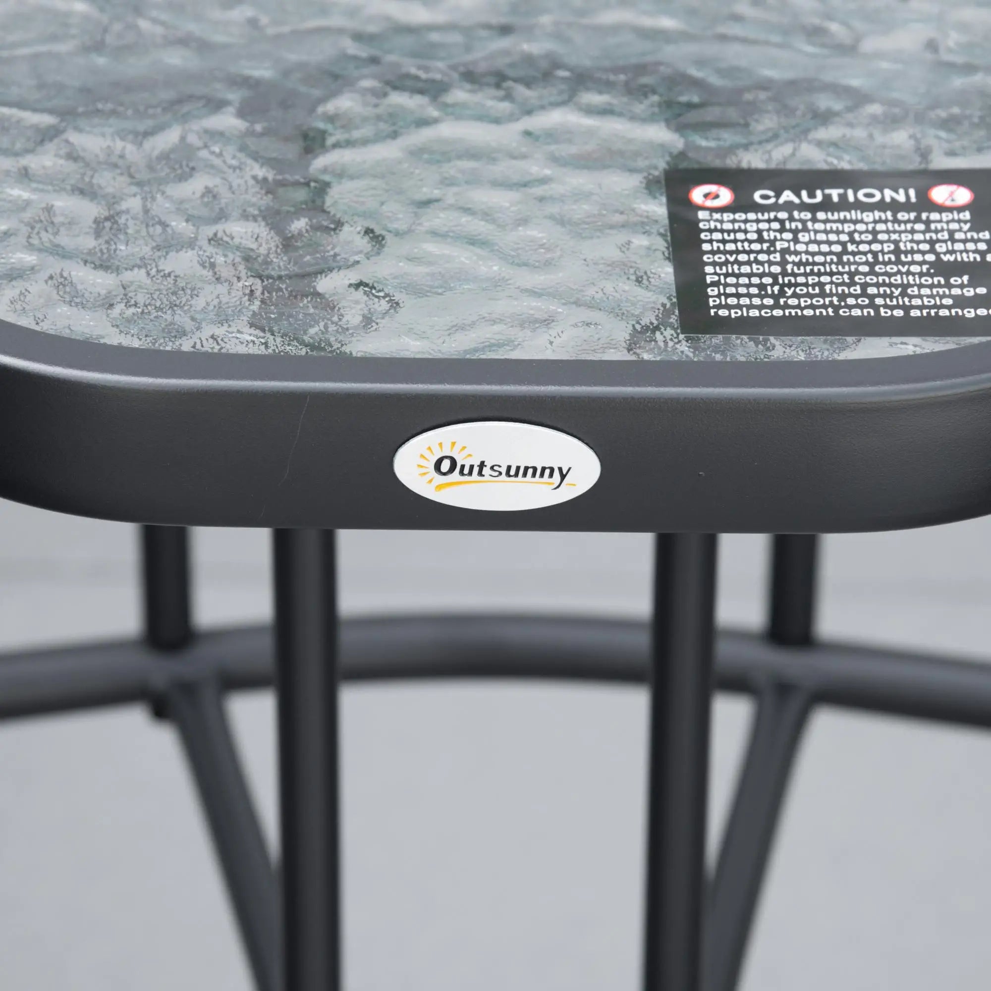 Double Glider Chair with Glass Table, Outdoor High Back, Black Outdoor Gliders at Gallery Canada