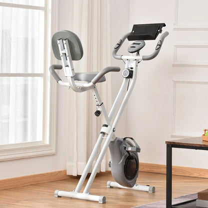 Folding Exercise Bike, 8-Level Magnetic Resistance, LCD Monitor, Grey Exercise & Stationary Bikes at Gallery Canada