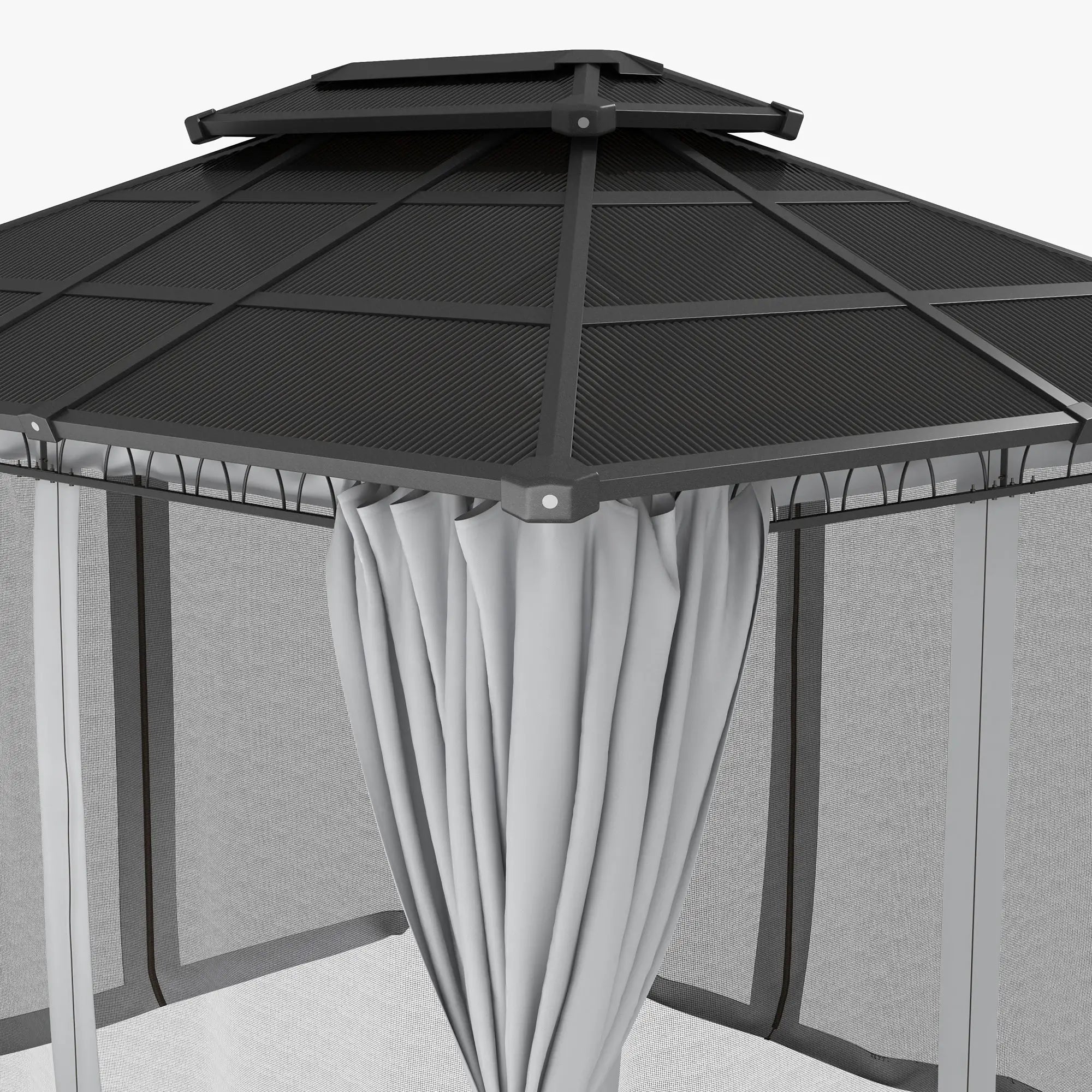 10' X 12' Outdoor Hardtop Gazebo, Double PC Roof, Steel Frame, Grey Gazebos at Gallery Canada
