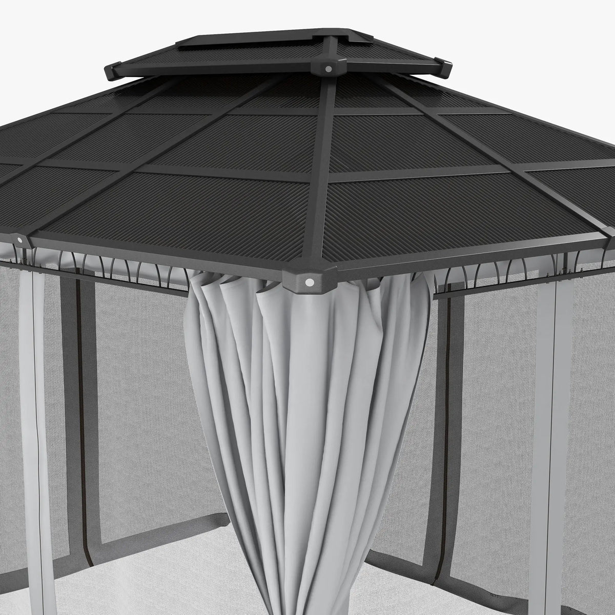 10' X 12' Outdoor Hardtop Gazebo, Double PC Roof, Steel Frame, Grey Gazebos at Gallery Canada