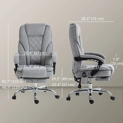 Heated Massage Office Chair, Adjustable Height with Footrest, Grey Massage Chairs at Gallery Canada