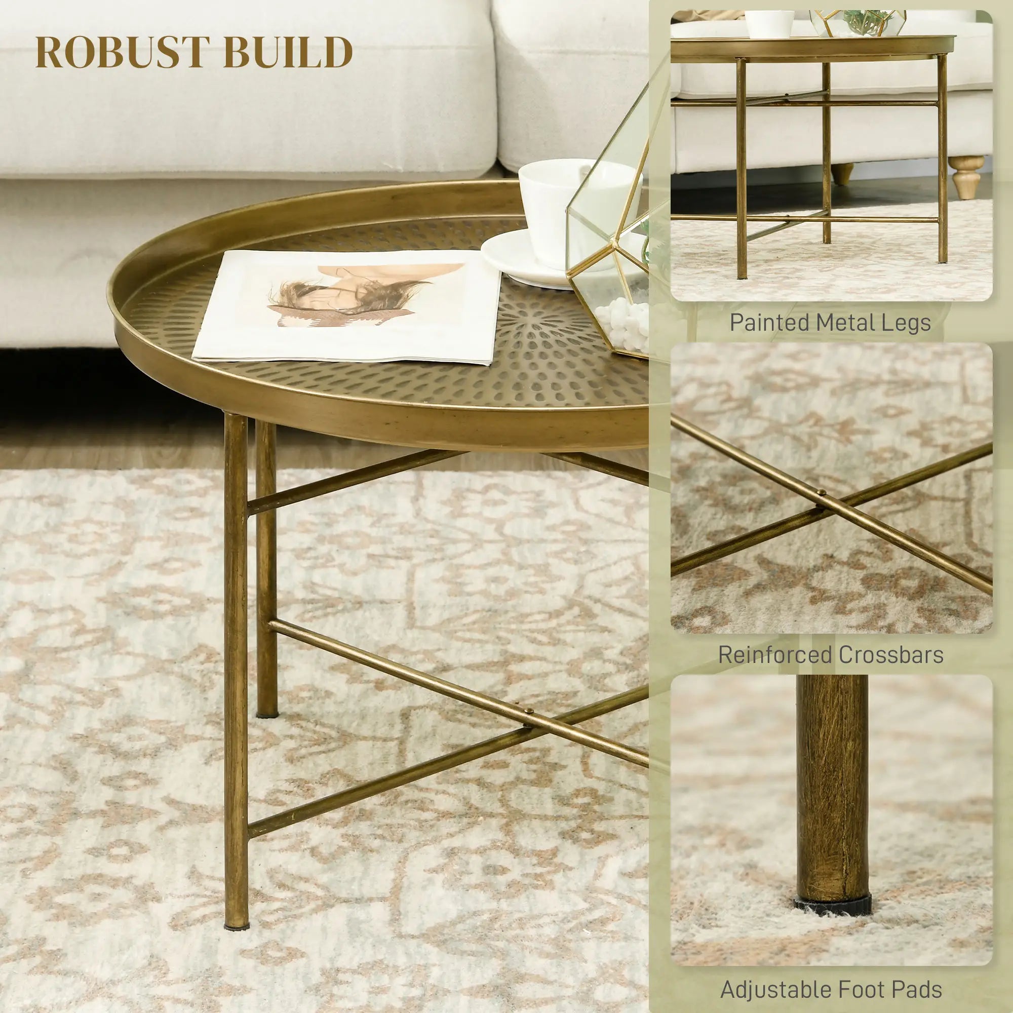 Vintage Coffee Table for Living Room, 24