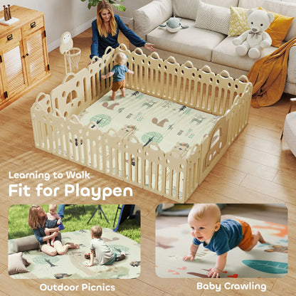 Double Sided Baby Play Mat, Reversible Waterproof, Animal Theme Kids Gym & Playmats at Gallery Canada