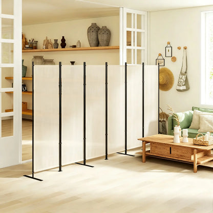 6 Ft Folding Room Divider, Portable Privacy Screen, Beige Room Dividers at Gallery Canada