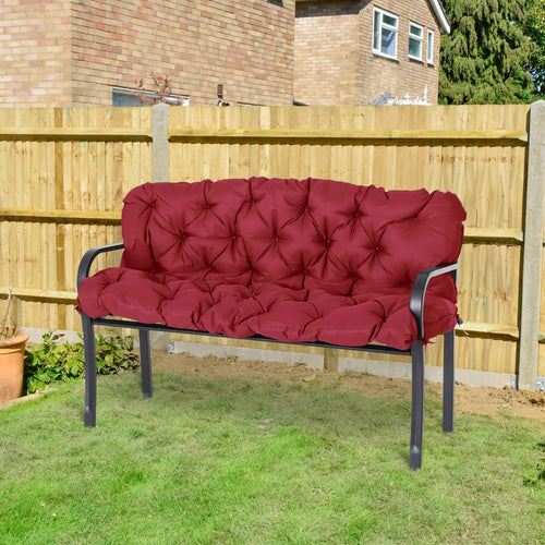 3 Seater Outdoor Swing Cushions, Backrest, Patio Furniture, Wine Red