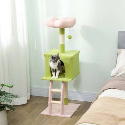48 Inch Flower Cat Tree, Scratching Post, Cozy Bed, Condo, Green Cat Towers at Gallery Canada