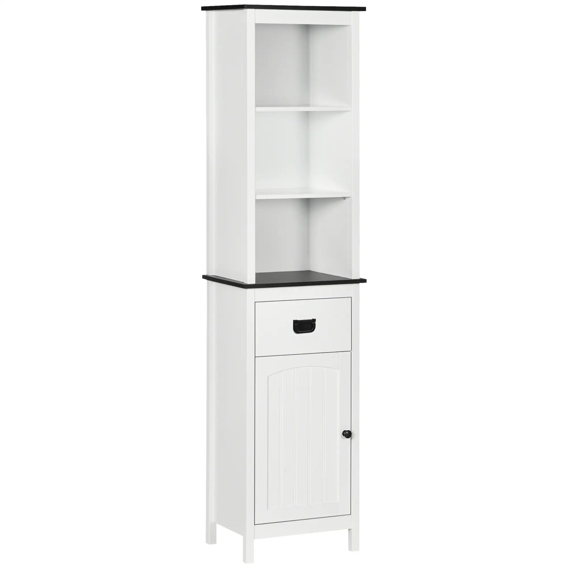 Tall Bathroom Storage Cabinet, Floor Standing with Drawer, Adjustable Shelf, White Bathroom Cabinets White at Gallery Canada