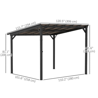 10' x 10' Hardtop Gazebo, Wall Mounted Free Standing, UPF 50+ Waterproof Polycarbonate Roof Pergolas at Gallery Canada