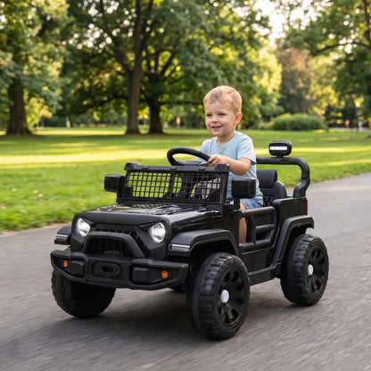 Voiture électrique pour enfants 12V, télécommande, double moteur, noire, noire