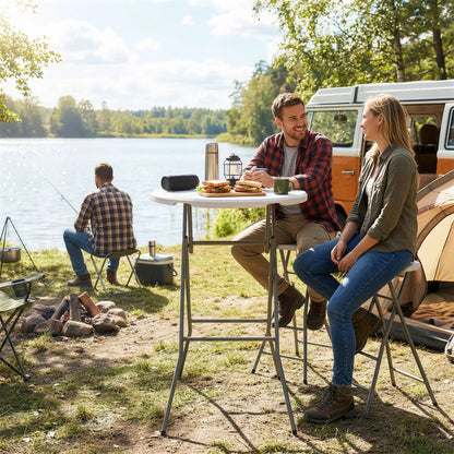 2.6ft Plastic Folding Picnic Table, Camping Table, White Picnic Tables & Camping Chairs at Gallery Canada