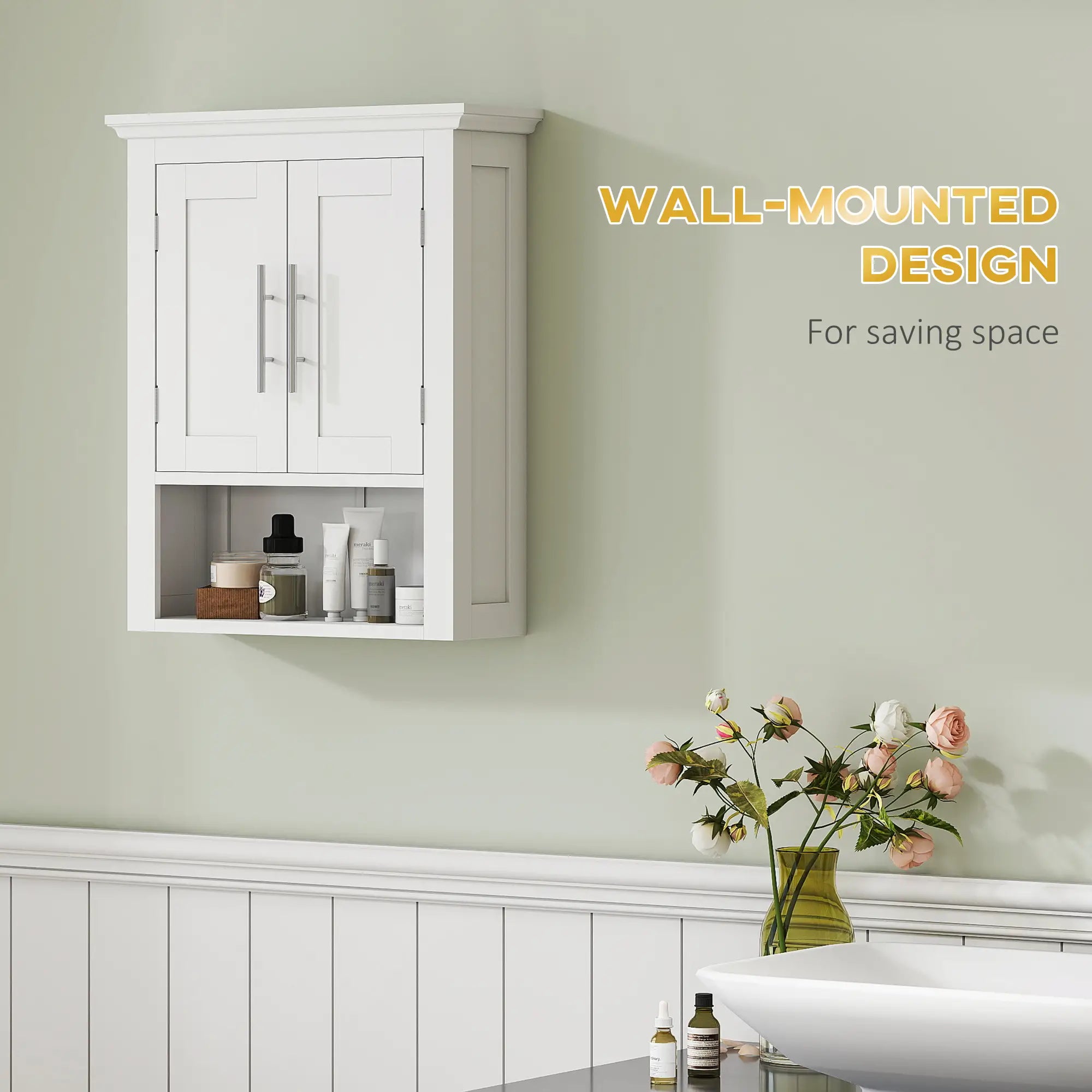 Bathroom Wall Cabinet, Medicine Cabinet with Shelf, White Wall Mounted Cabinets at Gallery Canada