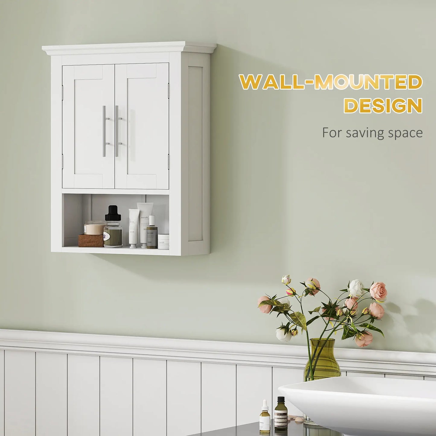 Bathroom Wall Cabinet, Medicine Cabinet with Shelf, White Wall Mounted Cabinets at Gallery Canada