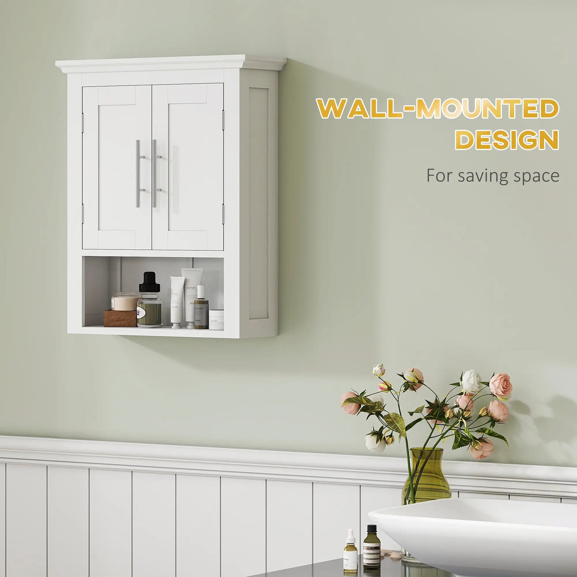 Bathroom Wall Cabinet, Medicine Cabinet with Shelf, White Wall Mounted Cabinets at Gallery Canada