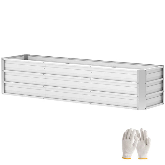 6' x 1.5' x 1.3' Galvanized Raised Garden Bed, Large Metal Planter Box, Silver Raised Garden Beds Silver at Gallery Canada