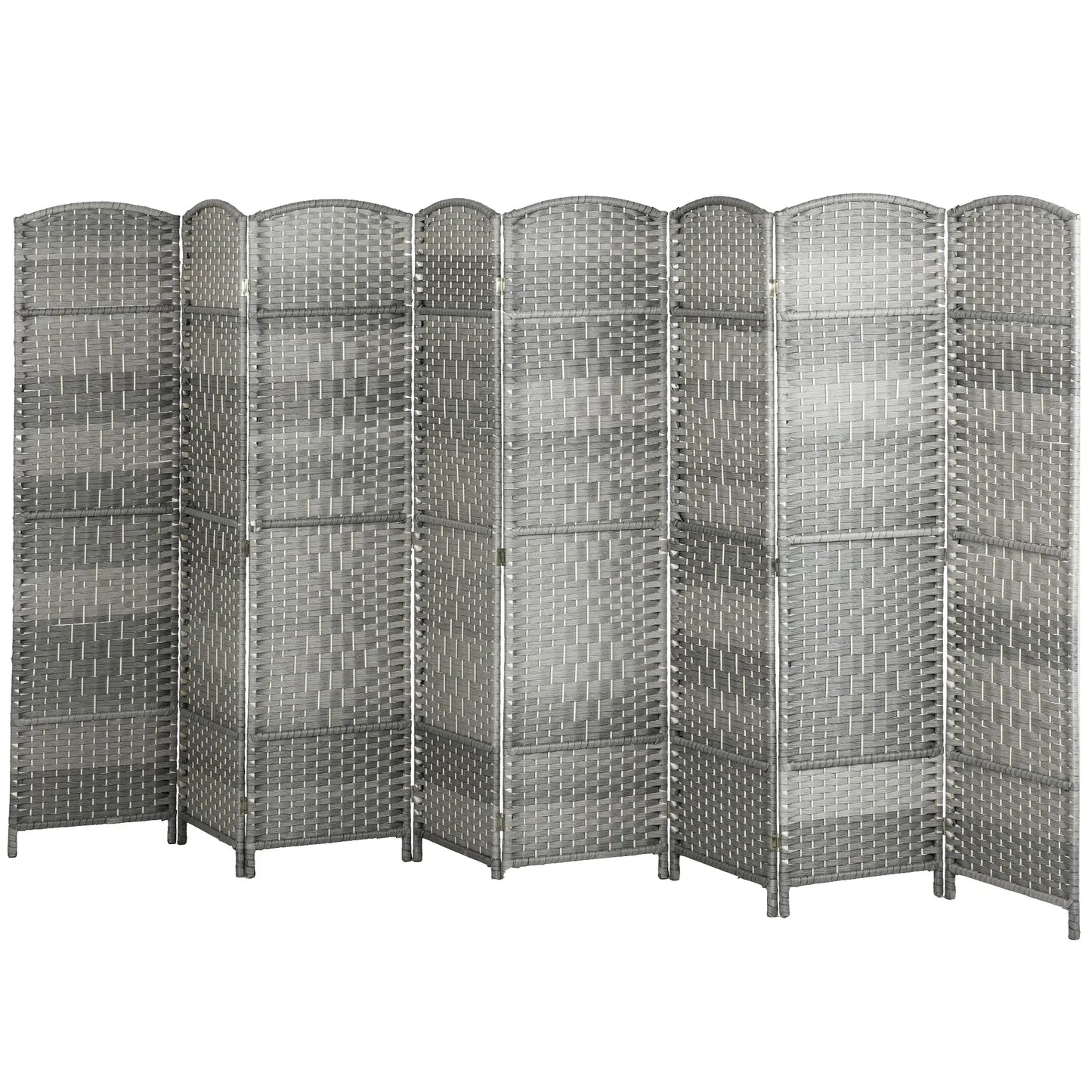 6 Ft Folding Room Divider, 8 Panel Portable Privacy Screen, Mixed Grey Room Dividers Mixed Grey at Gallery Canada
