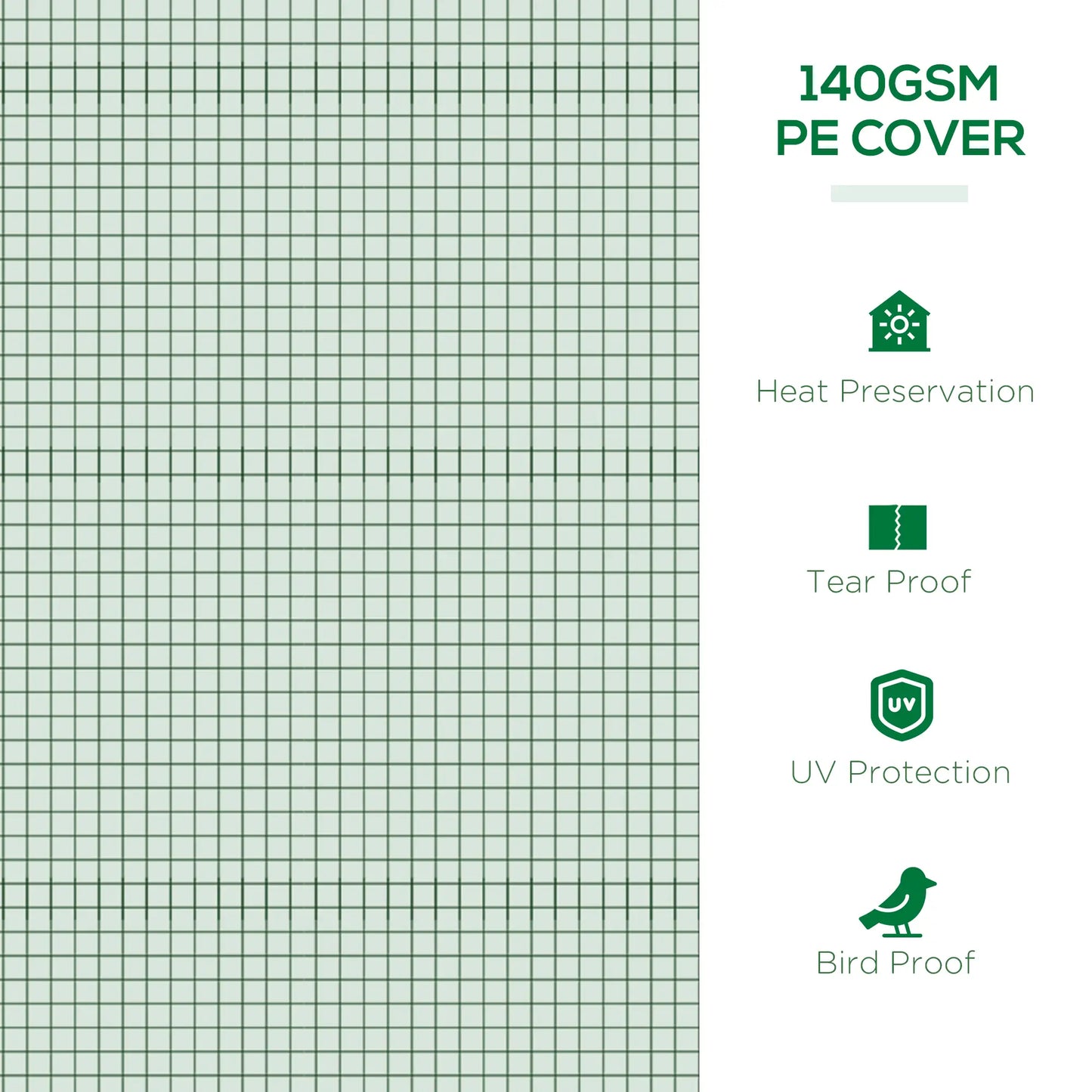 Portable Mini Greenhouse, 7' x 3' x 2', Steel Frame With 5 Mesh Windows, Green