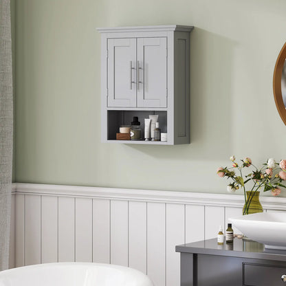 Bathroom Wall Cabinet, Medicine Storage with Shelf, Grey Wall Mounted Cabinets at Gallery Canada