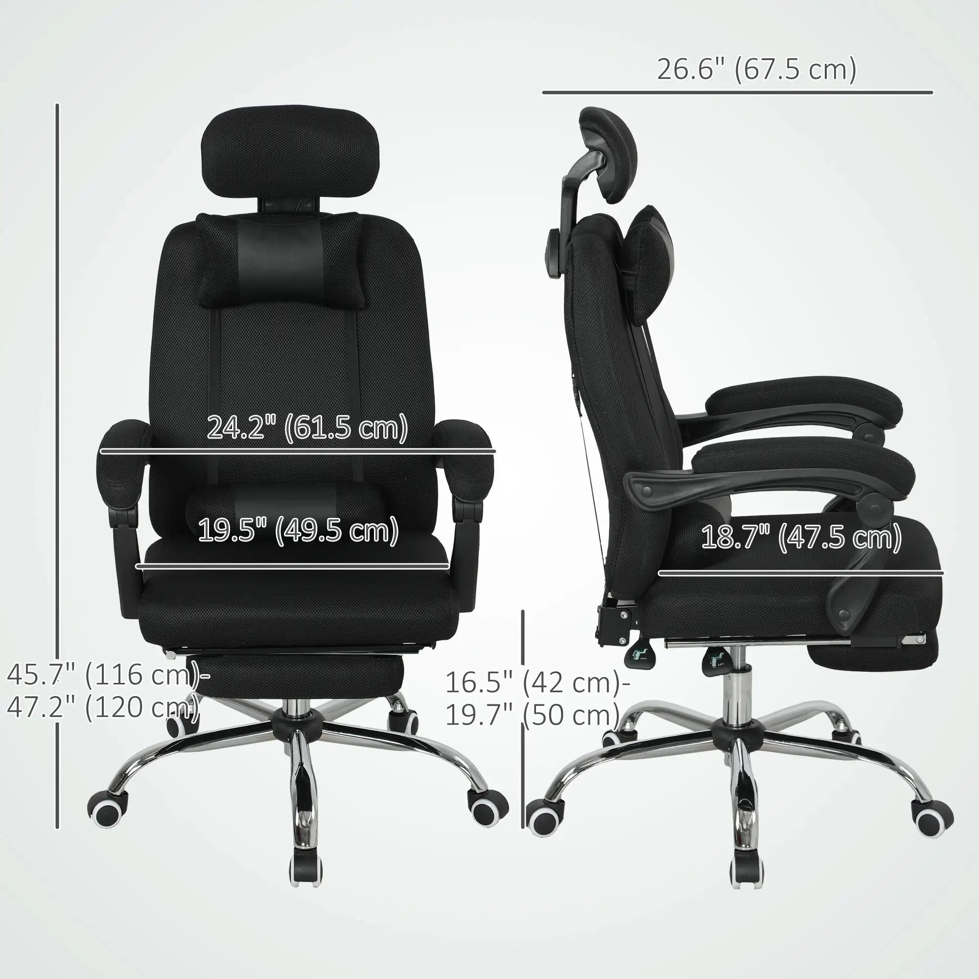 Ergonomic Executive High Back Office Chair, Footrest, Lumbar Support, Black Executive & Manager Chairs at Gallery Canada