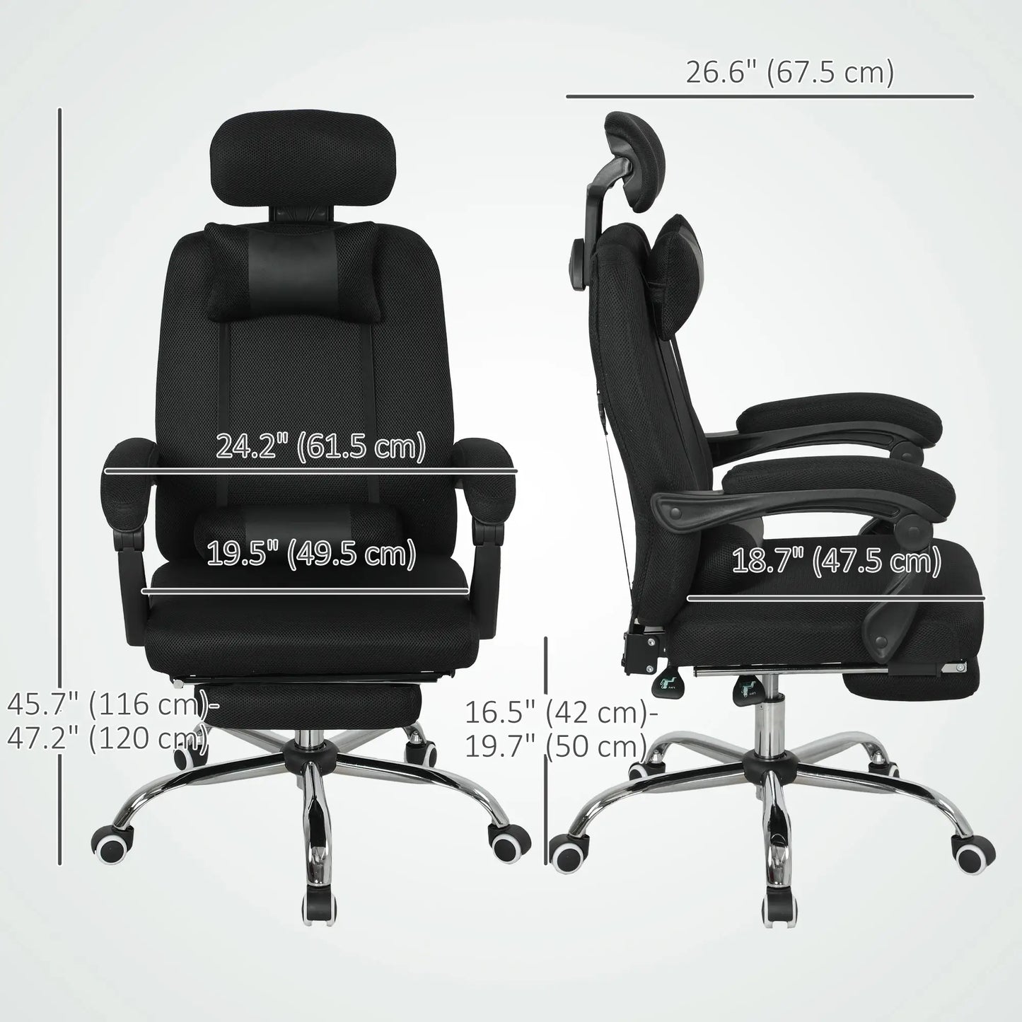 Ergonomic Executive High Back Office Chair, Footrest, Lumbar Support, Black Executive & Manager Chairs at Gallery Canada