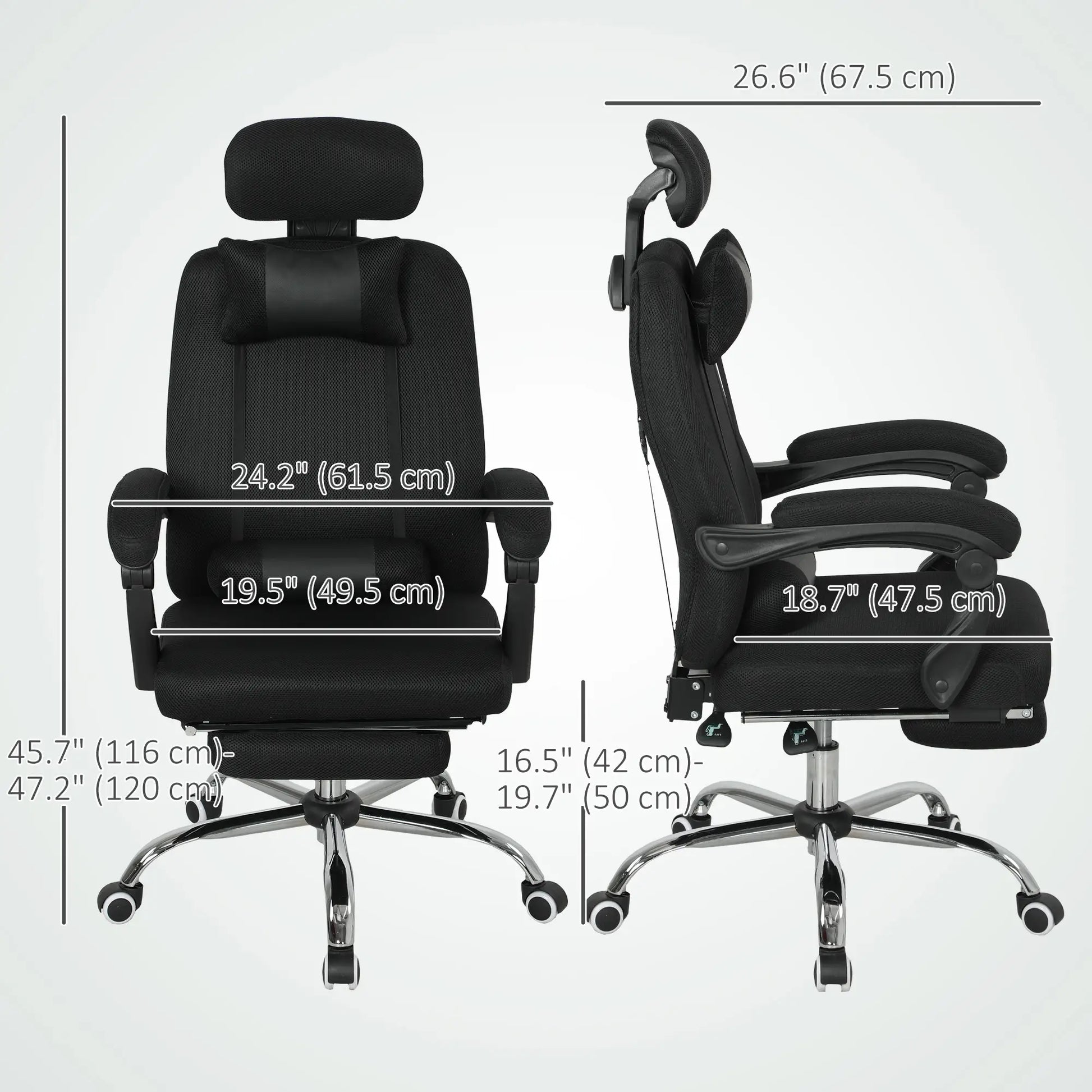 Ergonomic Executive High Back Office Chair, Footrest, Lumbar Support, Black Executive & Manager Chairs at Gallery Canada