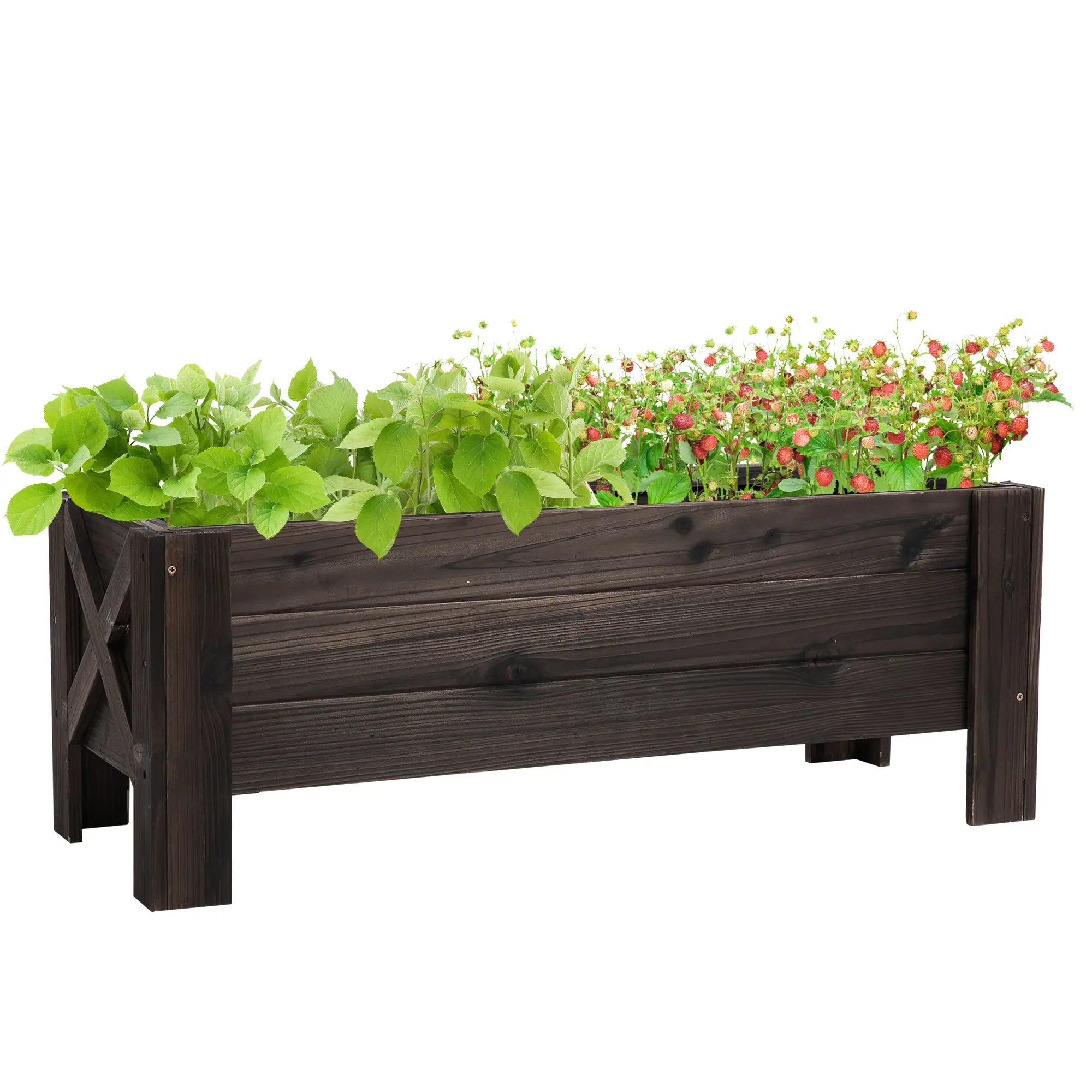 3.3 x 1.2 x 1.2 ft Raised Garden Bed, Carbonized Elevated Garden Beds at Gallery Canada