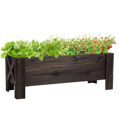 3.3 x 1.2 x 1.2 ft Raised Garden Bed, Carbonized Elevated Garden Beds at Gallery Canada