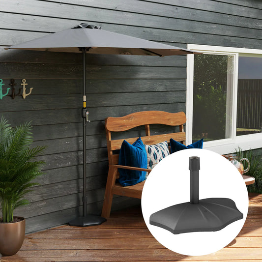 26lbs Concrete Patio Umbrella Base, 1.5/1.9" Pole Stand, Black Umbrella Bases Black at Gallery Canada